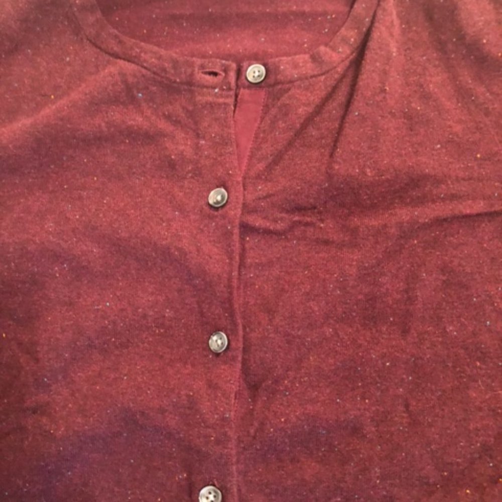 Lands End Purple Button down - Picture 3 of 4